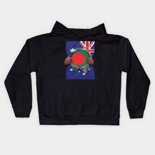 Bangladesh Flag Australian Flag Ripped Open - Gift for Bengali From Bangladesh Kids Hoodie